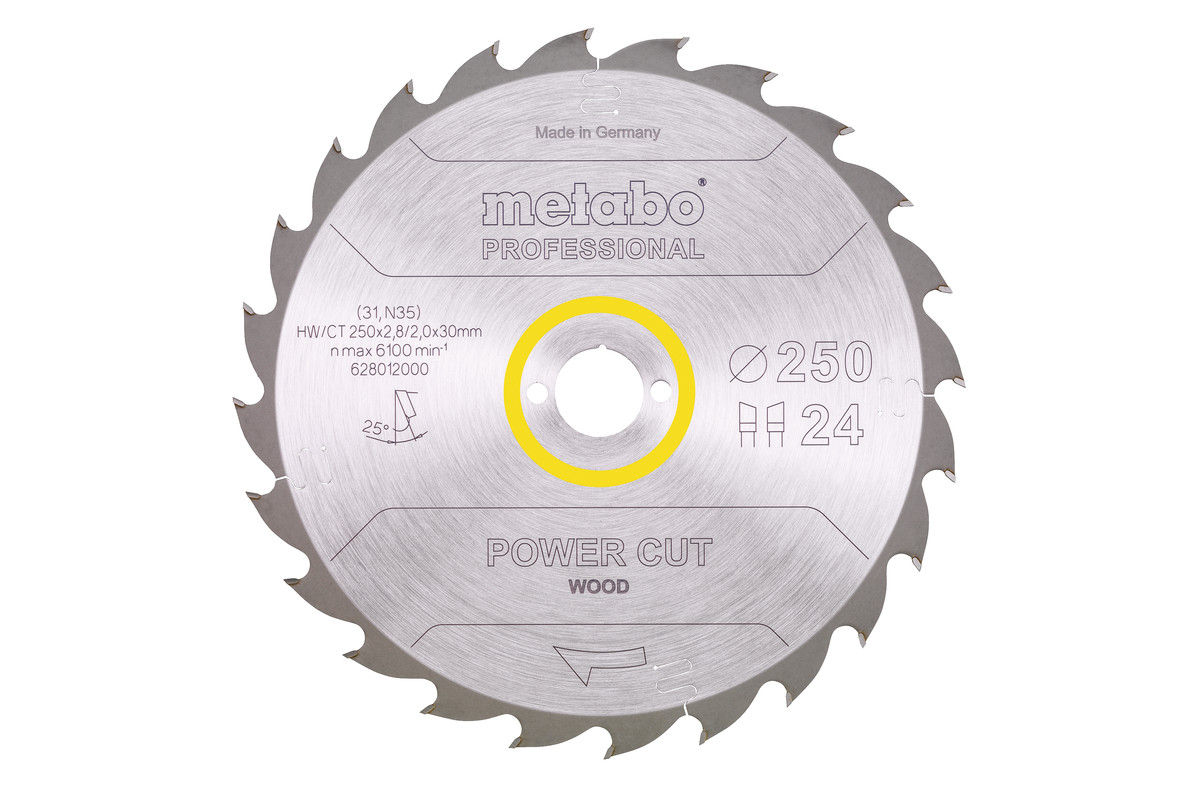Sägeblatt "power cut wood - professional", 250x30, Z24 WZ 25° (628012000) 