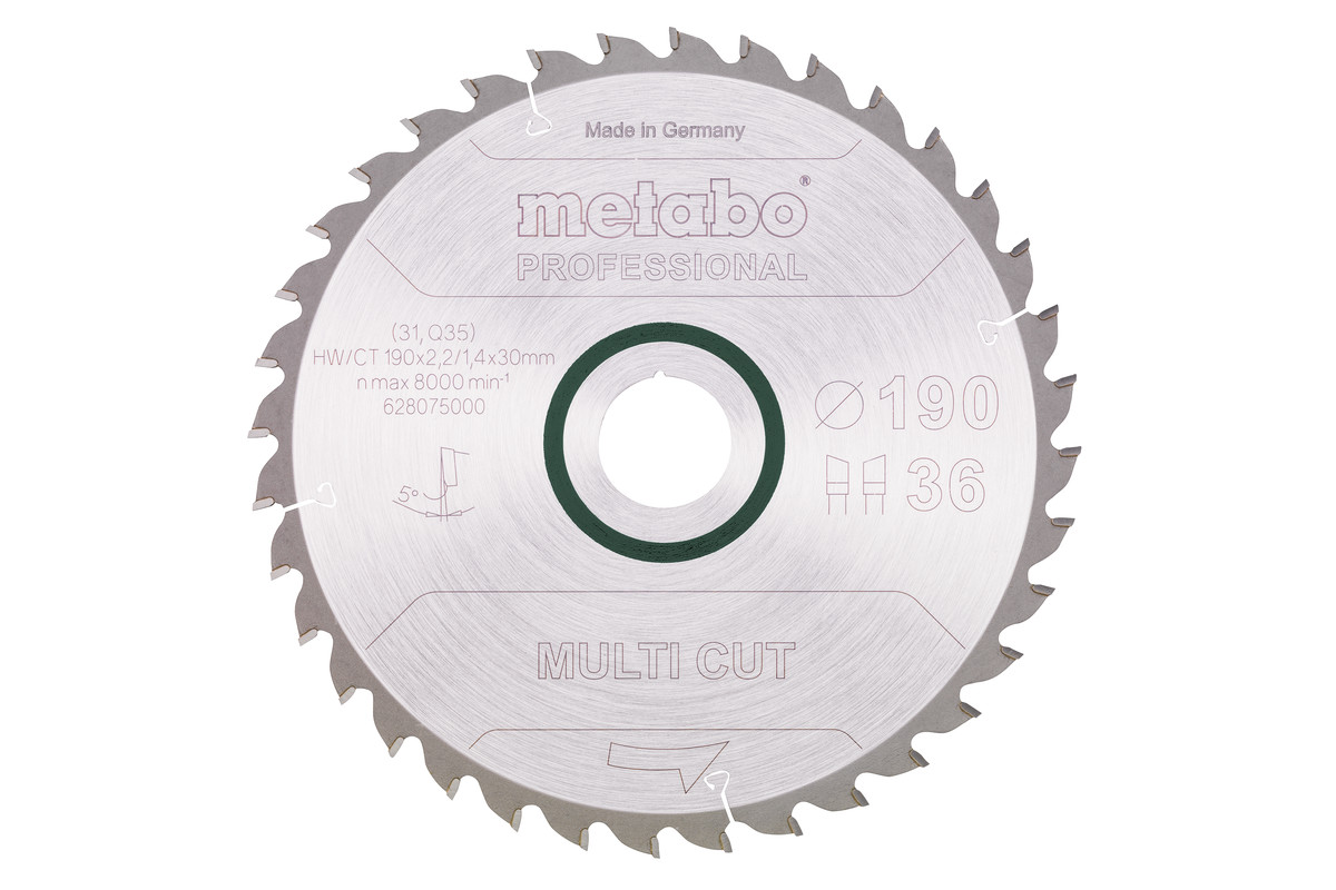 Saw blade "multi cut - professional", 190x30, Z36 WZ 5° (628075000) 