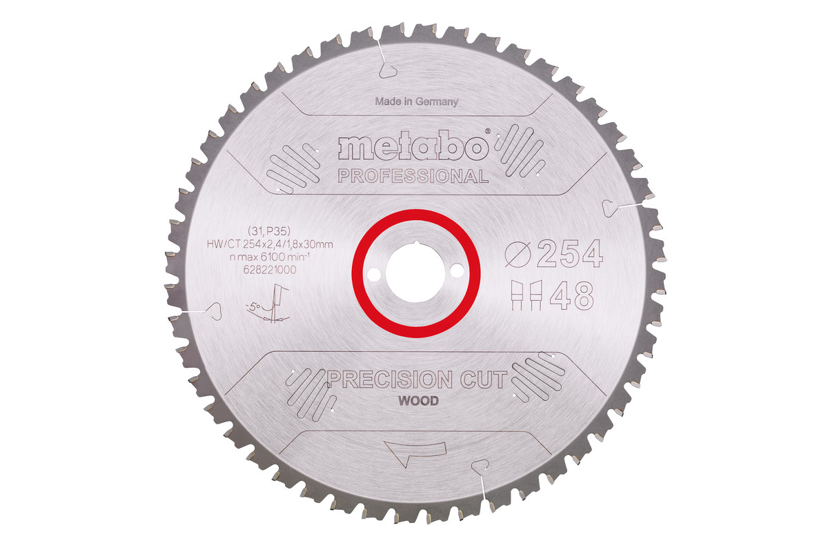 Saw blade "precision cut wood - professional", 254x30, Z48 WZ 5° neg. (628221000) 