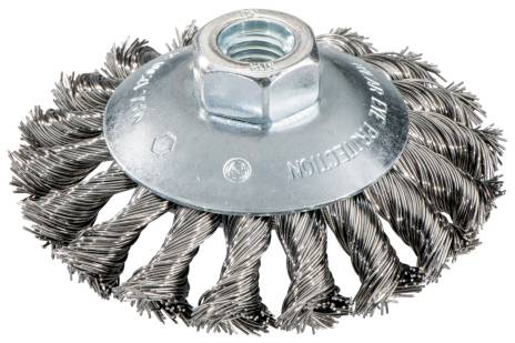 Wheel brush 100x0.5x10 mm/ M 14, steel-wire, twisted, offset (623803000)