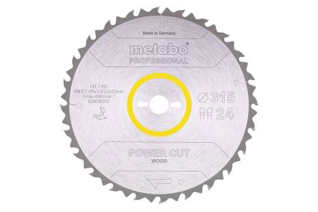 Saw blade "power cut wood - professional", 315x30, Z24 WZ 20° (628016000) 
