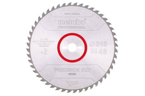 Saw blade "precision cut wood - professional", 315x30, Z48 WZ 15° (628056000) 