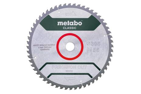 Saw blade "precision cut wood - classic", 305x30, Z56 WZ 5° neg (628064000) 