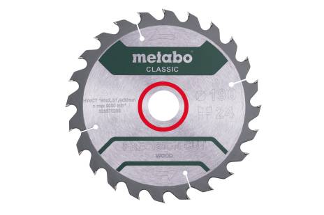 Saw blade "precision cut wood - classic", 190x30 Z24 WZ 15° /B (628676000)