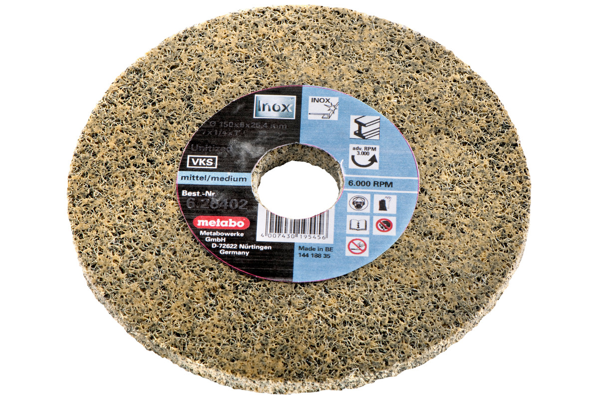 Meule abrasive compacte en fibres « Unitized », moyenne, 125 x 6 x 22,23 mm, pour meuleuse d'angle (626483000) 