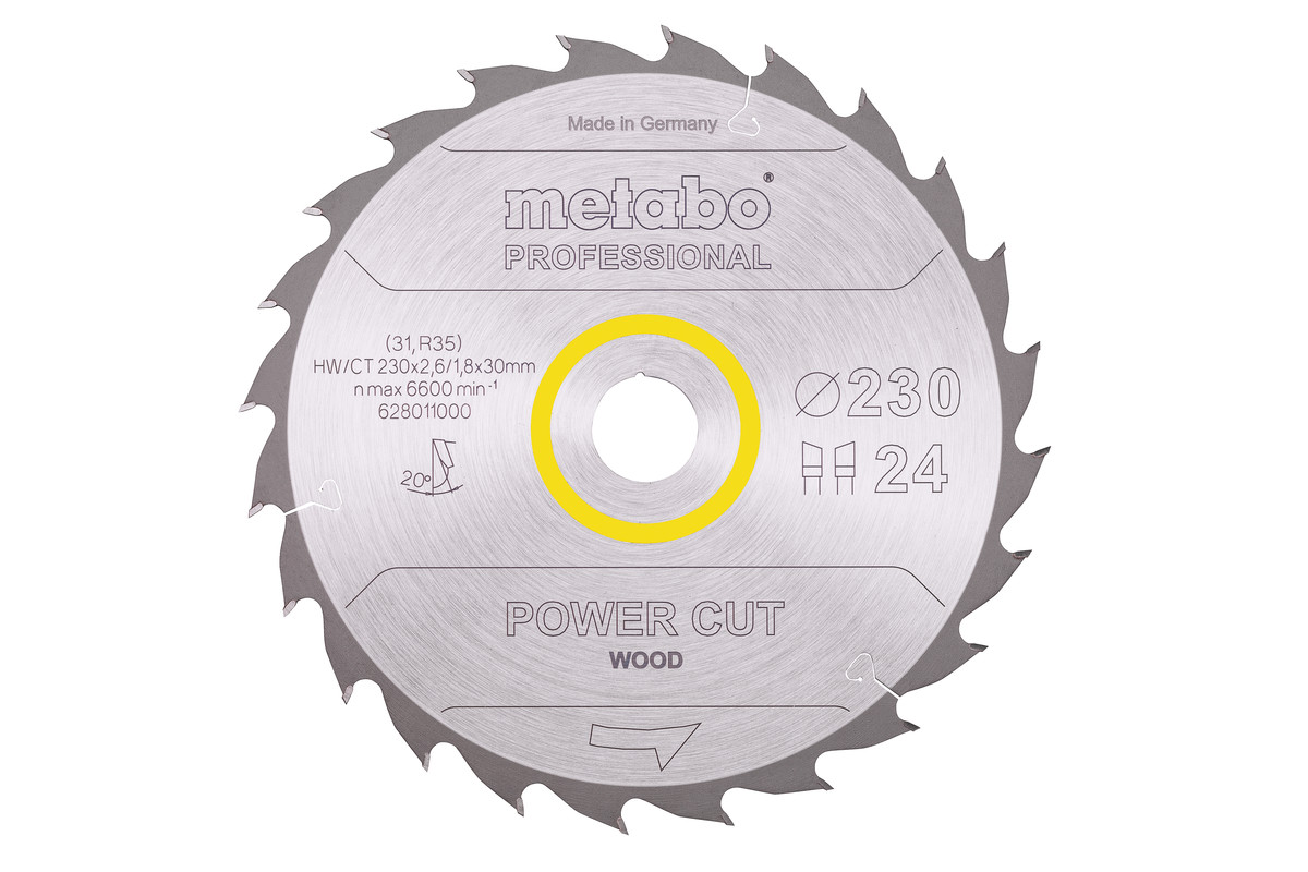 Zaagblad "power cut wood - professional", 230x30, Z24 WZ 20° (628011000) 