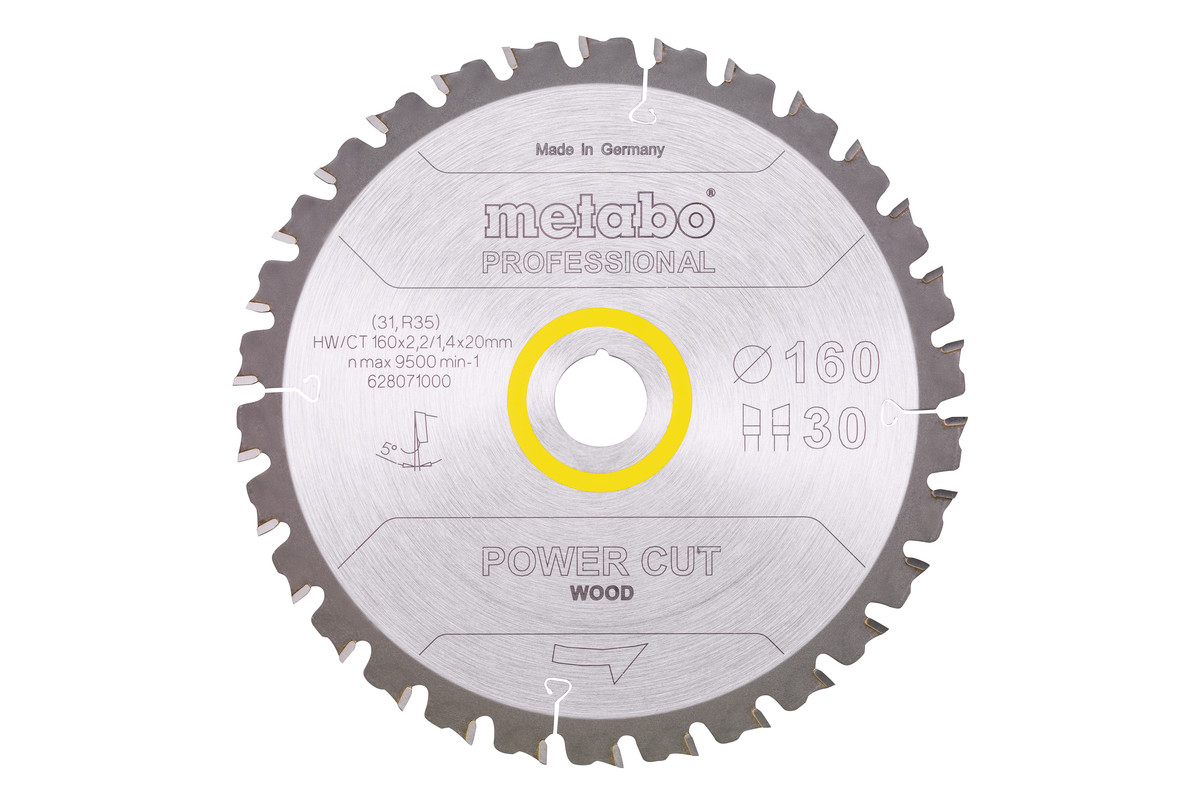 Zaagblad "power cut wood - professional", 160x20, Z30 WZ 5° (628071000) 