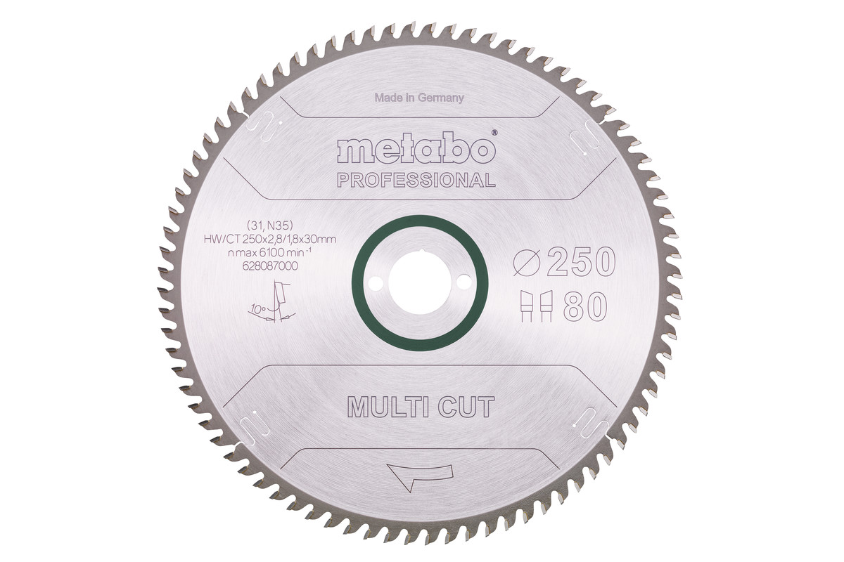 Lame de scie « multi cut - professional », 250x30, Z80 WZ, 10° (628087000) 