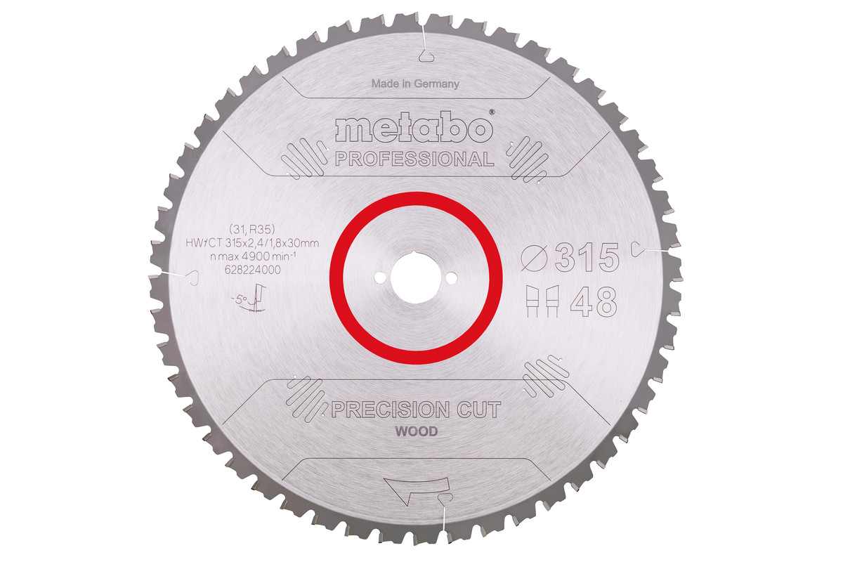 Lame de scie « precision cut wood - professional », 315x30, Z48 WZ 5° nég. (628224000) 