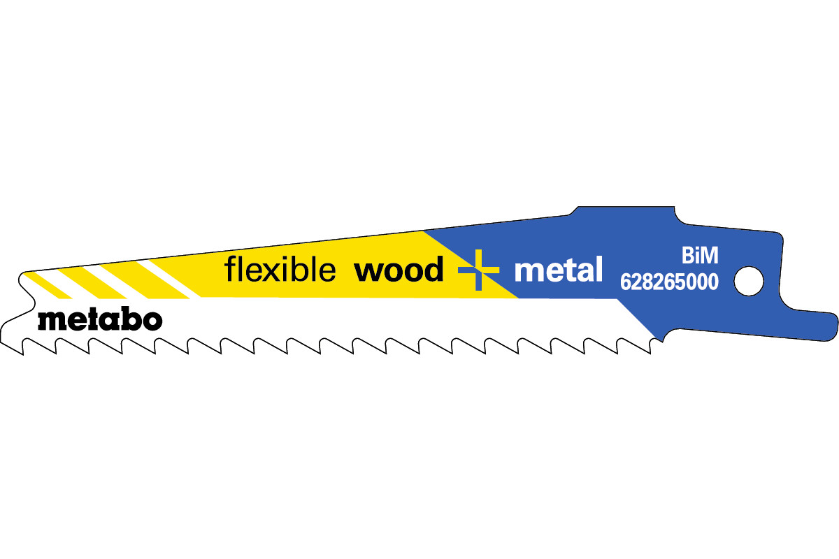 5 reciprozaagbladen "flexible wood + metal" 100 x 0,9 mm (628265000) 