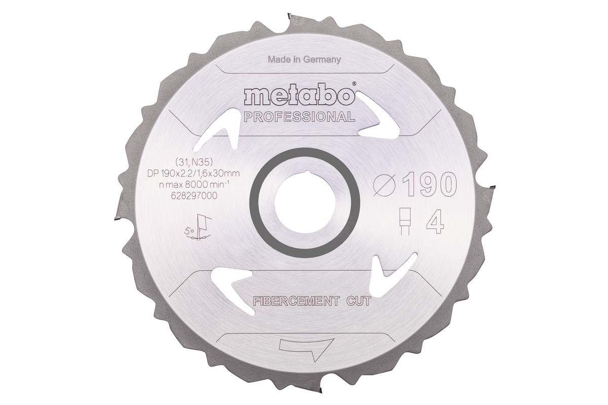 Zaagblad "fibercement cut - professional", 190x30 Z4 PCD FZ 5° (628297000) 