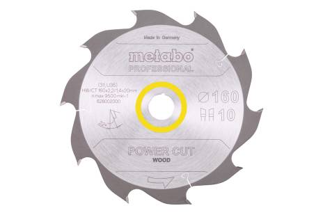 Zaagblad "power cut wood - professional", 160x20, Z10 WZ 22° (628002000) 
