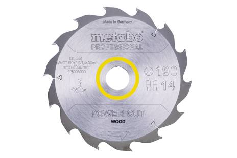 Zaagblad "power cut wood - professional", 190x30, Z14 WZ 25° (628005000) 