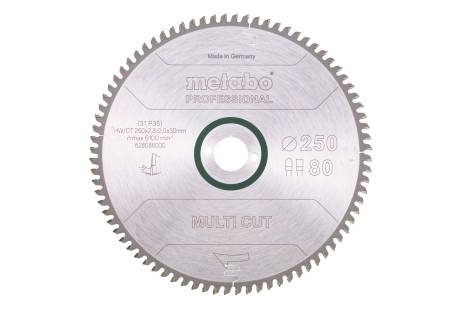 Zaagblad "multi cut - professional", 250x30, Z80 FZ/TZ, 5° neg. (628088000) 