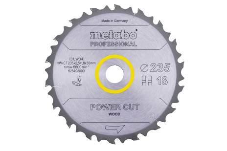 Zaagblad "power cut wood - professional", 235x30, Z18 FZ/FA 10° (628492000) 