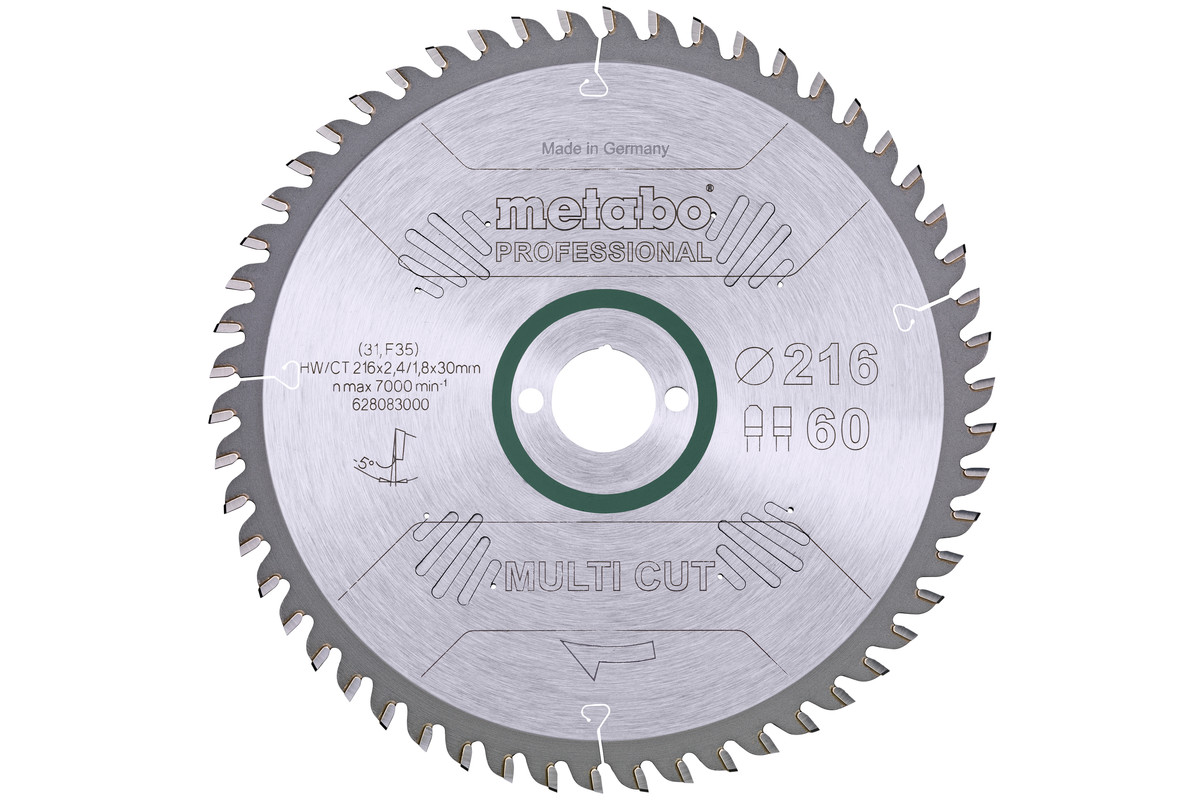 Literatuur Bek slecht humeur Zaagblad "multi cut - professional", 216x30, Z60 FZ/TZ, 5°neg. (628083000)  | Metabo Elektrisch gereedschap. Metabo België