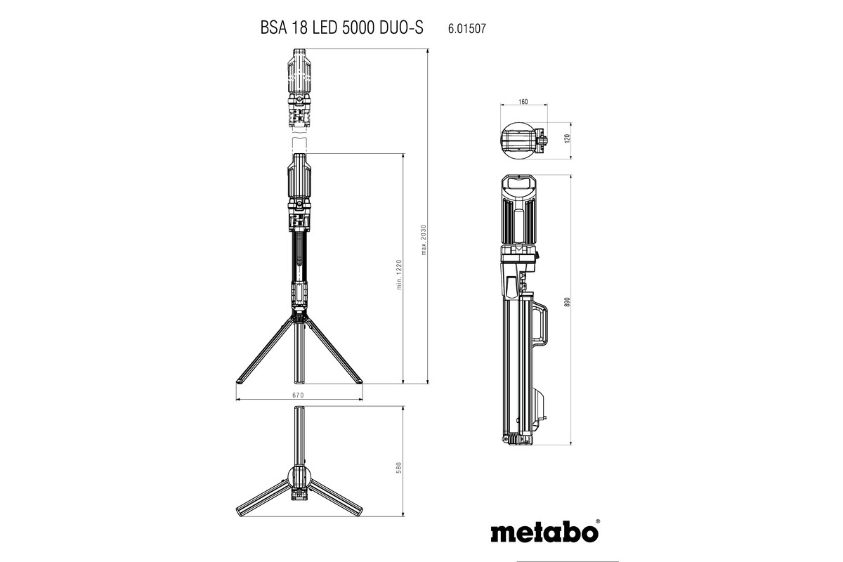 BSA 18 LED 5000 DUO-S (601507850) Projecteur de chantier sans fil