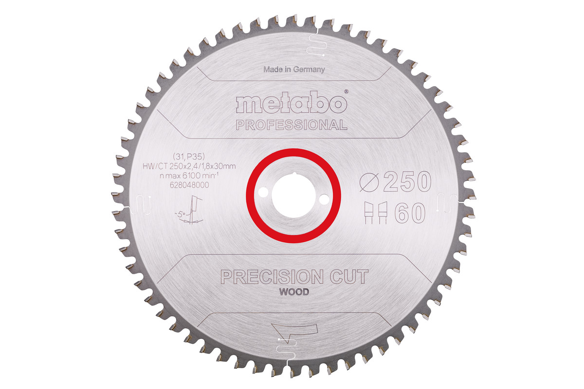 Lama "precision cut wood - professional", 250x30, Z60 WZ 5° neg. (628048000) 