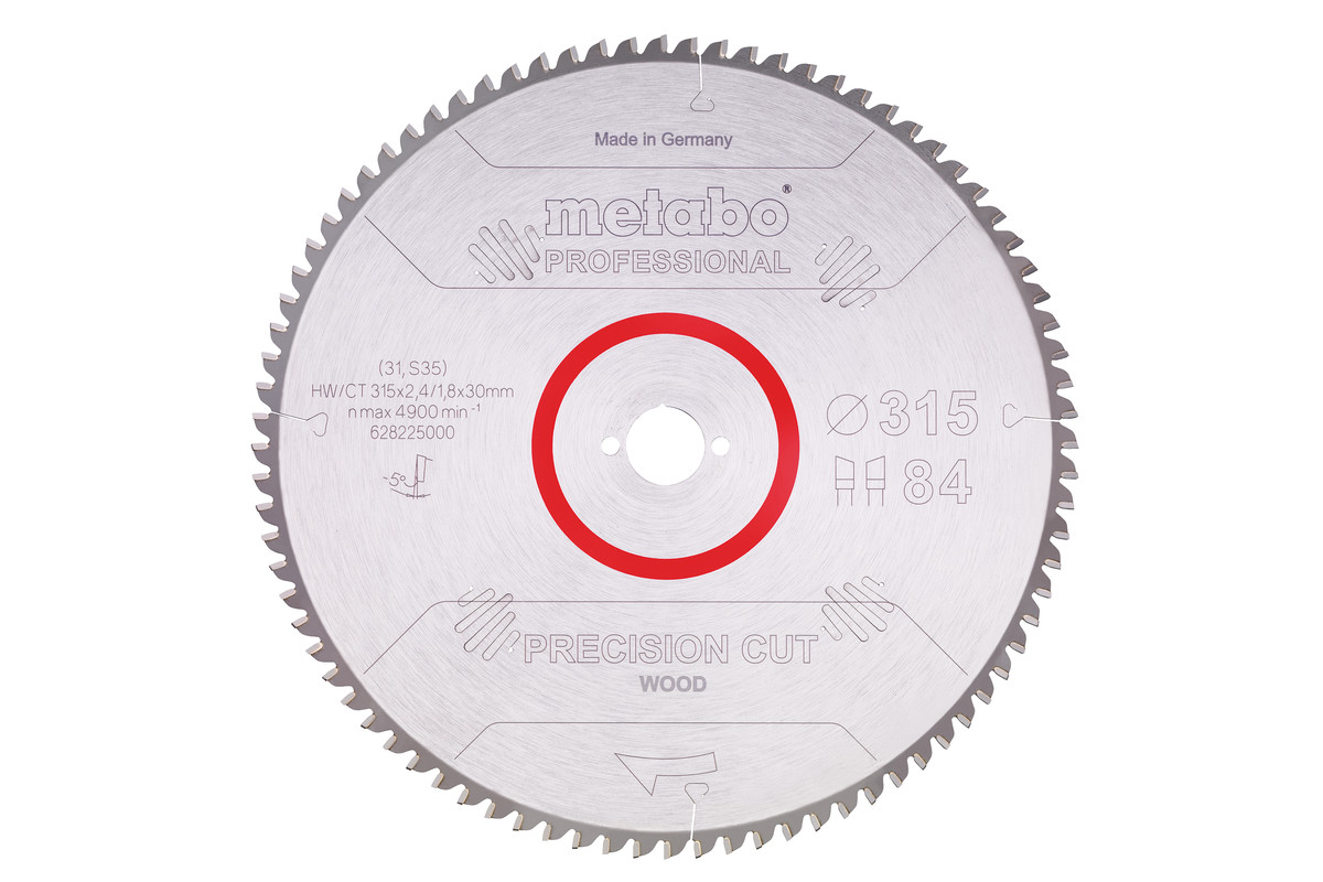 Sägeblatt "precision cut wood - professional", 315x30, Z84 WZ 5° neg. (628225000) 