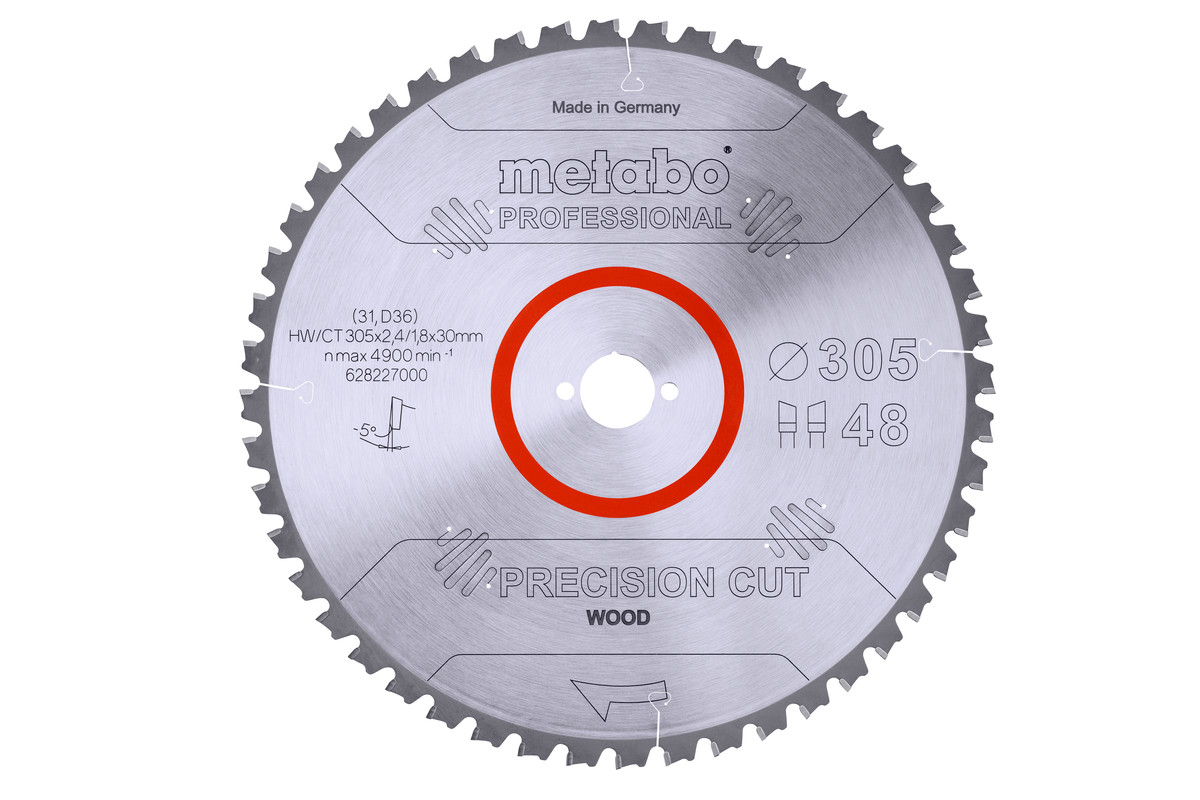 Lame de scie « precision cut wood - professional », 305x30, Z48 WZ 5° nég. (628227000) 