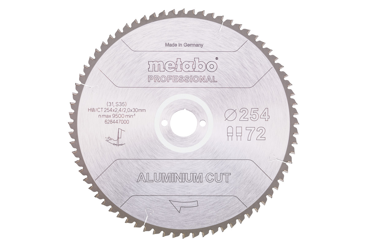 Lama "aluminium cut - professional", 254x30 Z72 FZ/TZ 5°neg (628447000) 