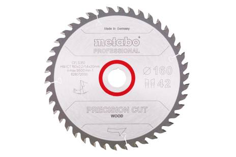 Lame de scie « precision cut wood - professional », 160x20, Z42 WZ 15° (628072000) 