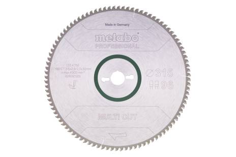 Sägeblatt "multi cut - professional", 315x30, Z96 FZ/TZ, 5°neg. (628092000) 