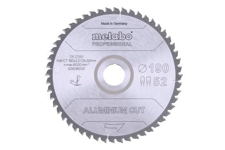 Sägeblatt "aluminium cut - professional", 190x30 Z52 FZ/TZ 5°neg (628296000) 