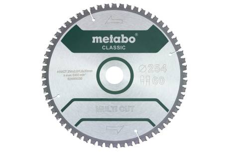 Sägeblatt "multi cut - classic", 254x30 Z60 FZ/TZ 5°neg /B (628666000) 