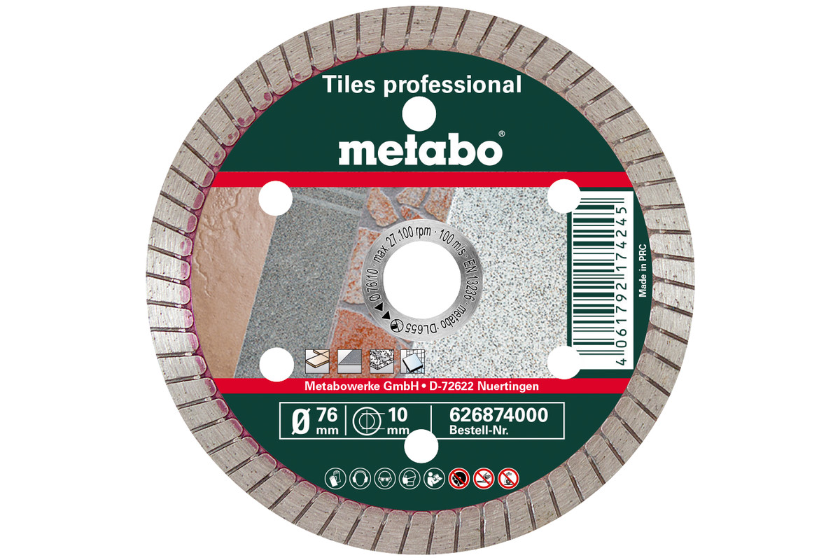 Disco de corte diamantado, 76x10,0mm, "TP", azulejo "professional" (626874000) 