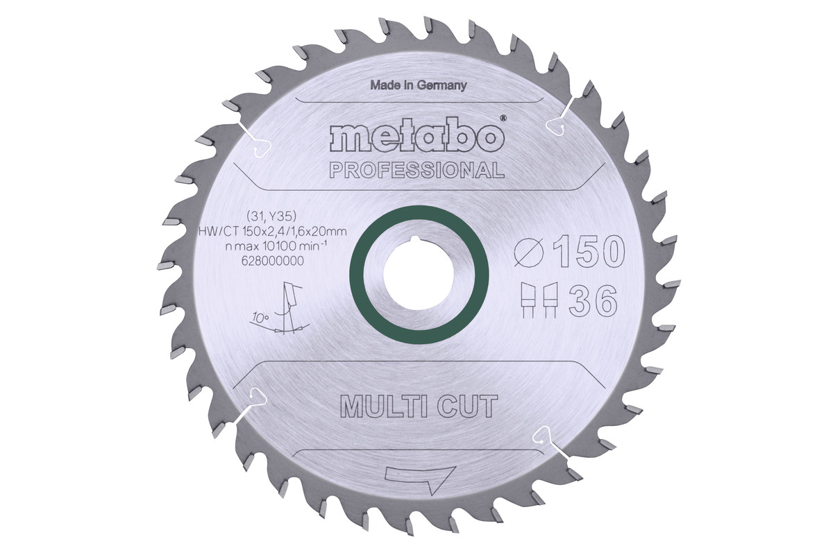 Saw blade "multi cut - professional", 150x20, Z36 WZ 10° (628000000) 