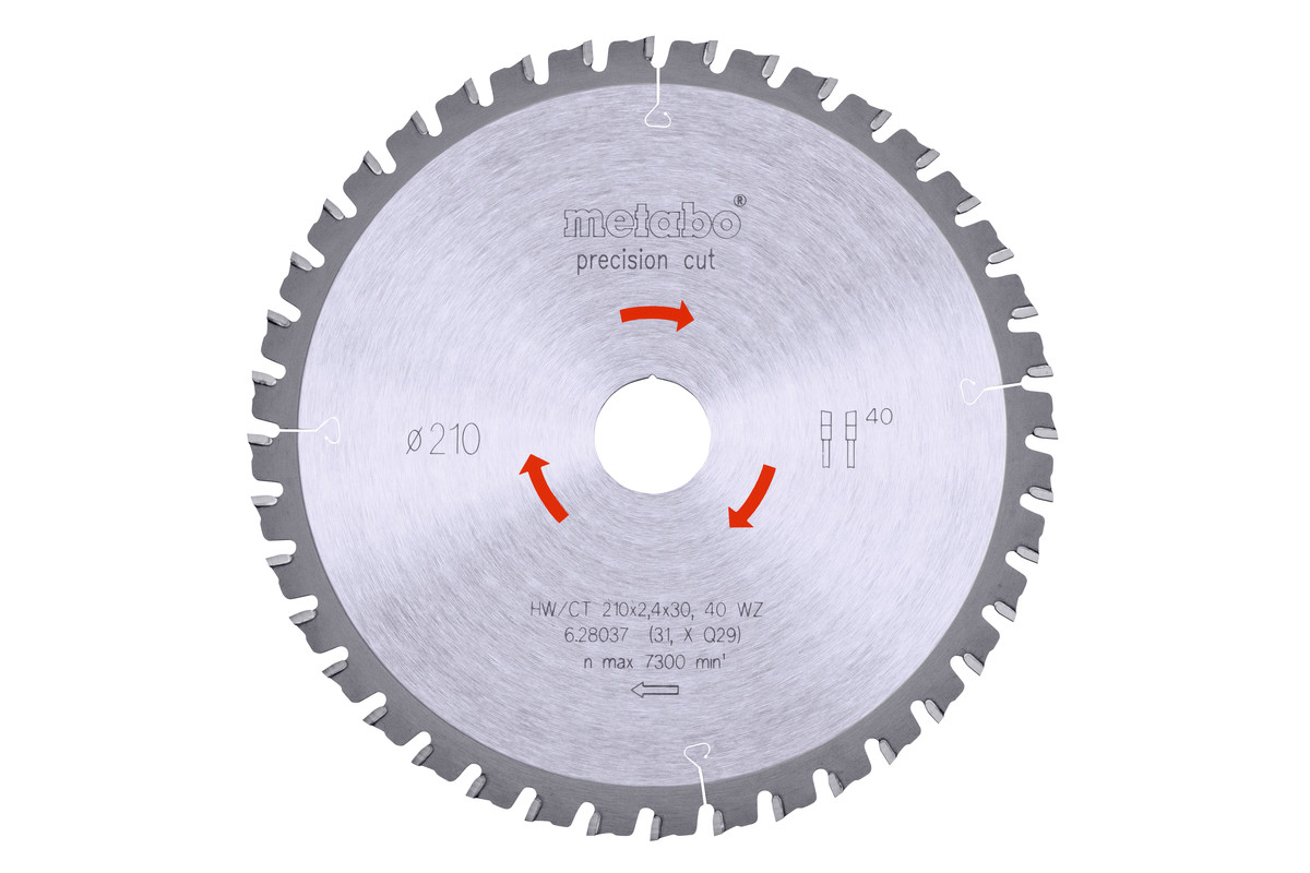 Saw blade "precision cut wood - professional", 210x30, Z40 WZ 3° (628037000) 
