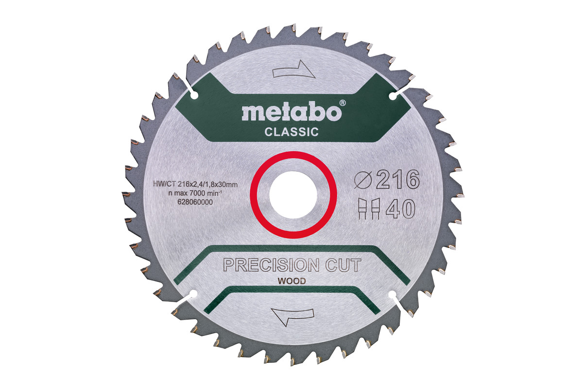 Saw blade "precision cut wood - classic", 216x30, Z40 WZ 5°neg. (628060000) 