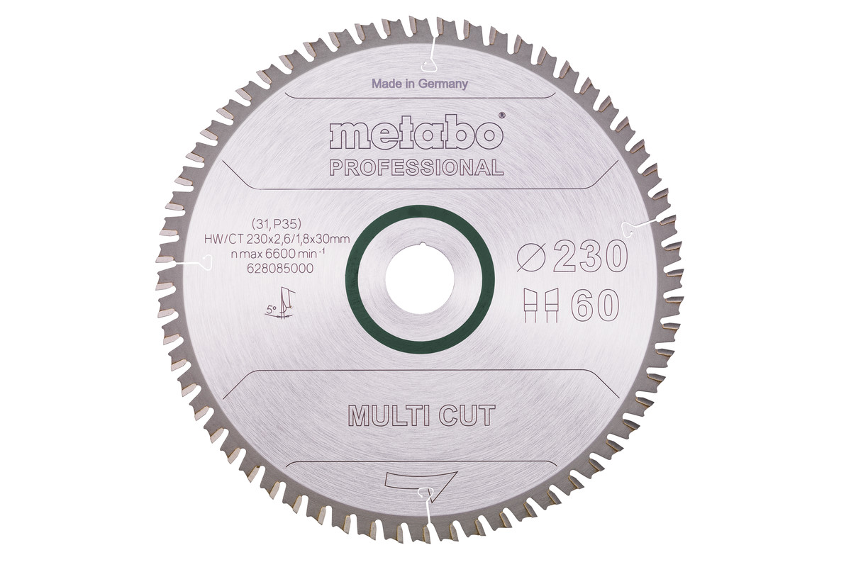 Saw blade "multi cut - professional", 230x30, Z60 WZ 5° (628085000) 