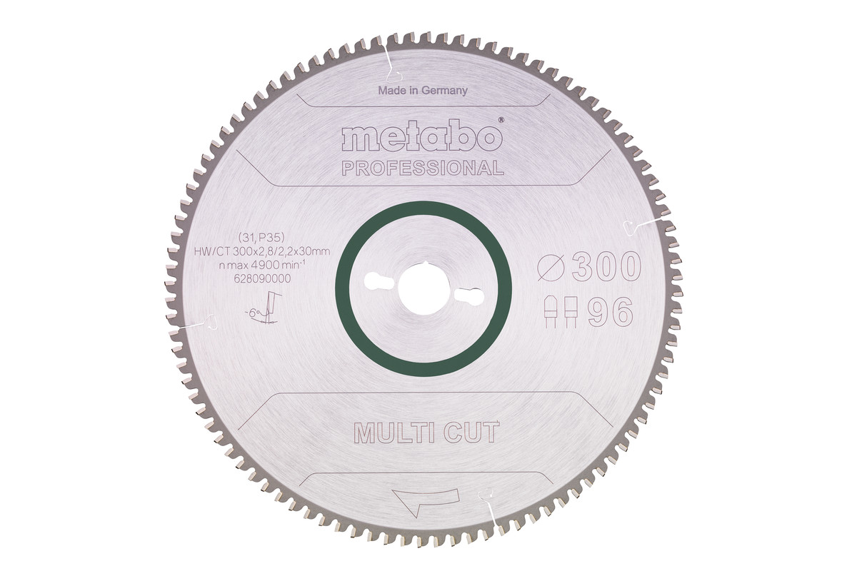 Hoja de sierra "multi cut - professional", 300x30, D96 DP/DT, 6°neg. (628090000) 