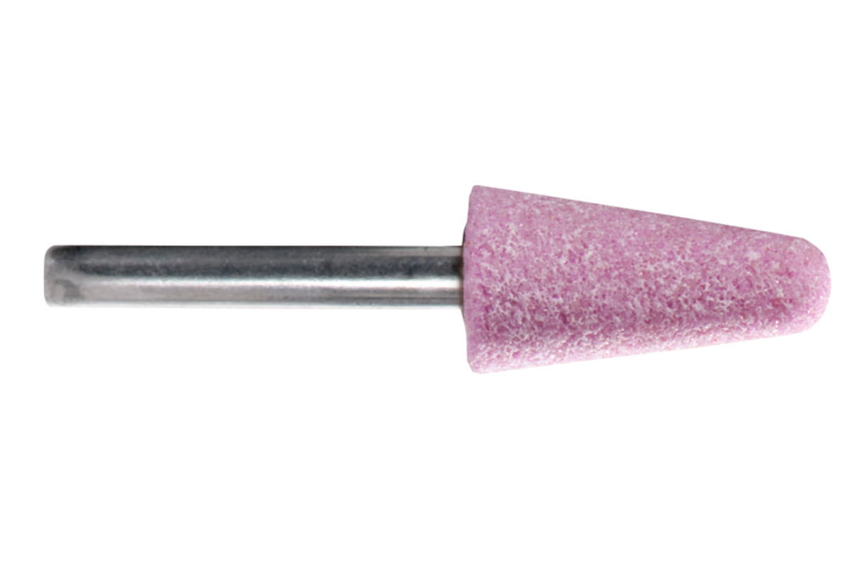 Pink aluminium mounted point 16 x 32 x 40 mm, shank 6 mm, K 46, cone (628332000) 
