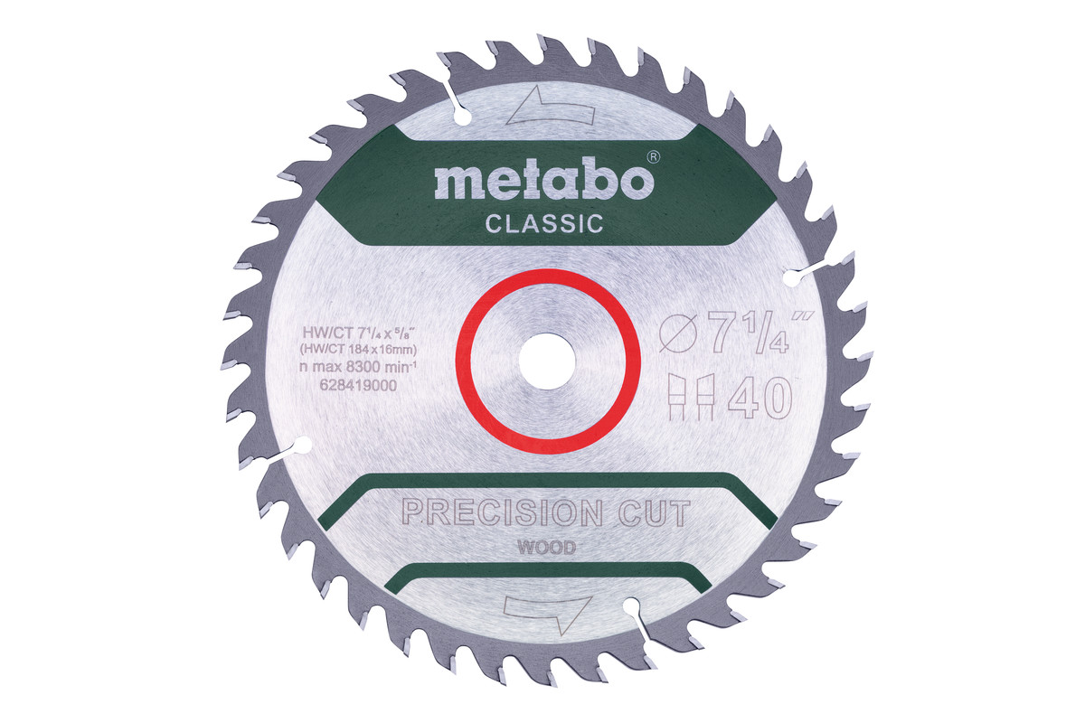 Hoja de sierra "precision cut wood - classic", 7,25x0,625 D40 DI 15° /B (628419000) 