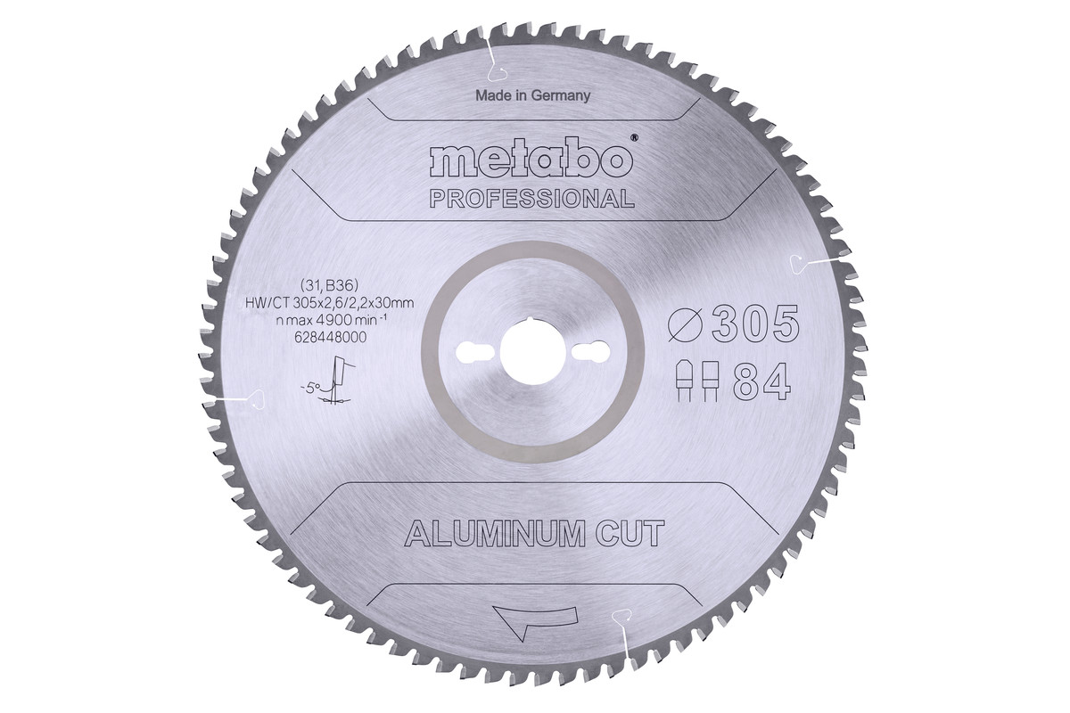 Hoja de sierra "aluminium cut - professional", 305x30 Z84 DP/DT 5°neg (628448000) 