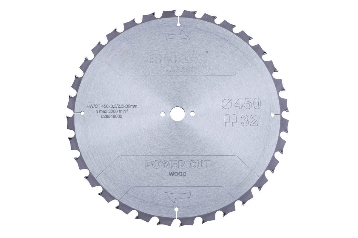 Saw blade "power cut wood - classic", 450x30 Z32 TZ 15° (628648000) 