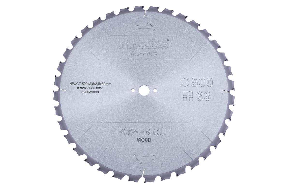 Saw blade "power cut wood - classic", 500x30 Z36 TZ 15° (628649000) 