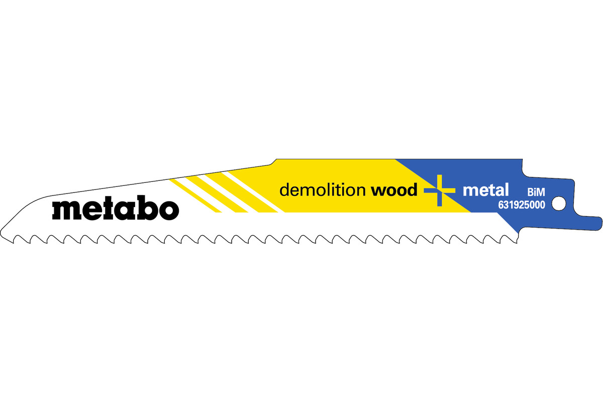 5 Lâminas para serra de sabre "demolition wood + metal" 150 x 1,6 mm (631925000) 