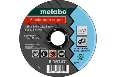 Flexiamant super 125x6.0x22.23 Inox, SF 27 (616747000) 