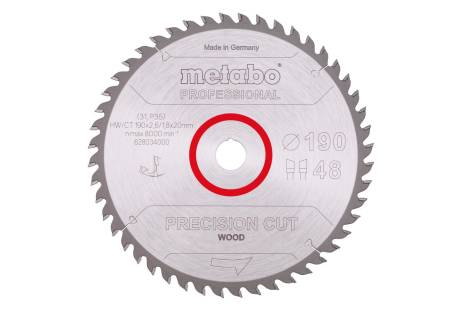 Saw blade "precision cut wood - professional", 190x20, Z48 WZ 10° (628034000) 