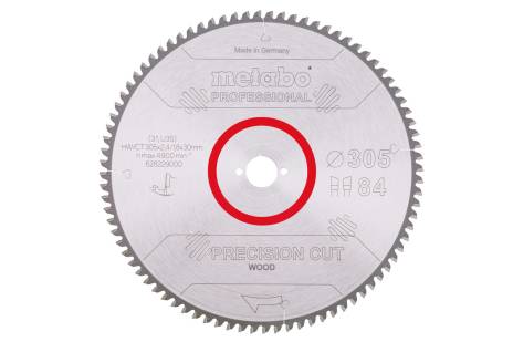 Hoja de sierra "precision cut wood - professional", 305x30, D84 DI 5° neg. (628229000) 