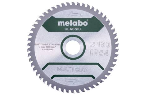 Saw blade "multi cut - classic", 190x30 Z54 FZ/TZ 5° (628282000) 