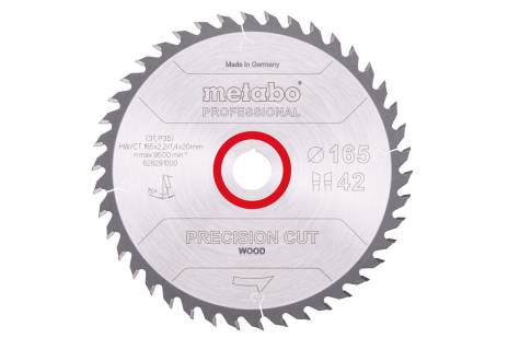 Saw blade "precision cut wood - professional", 165x20 Z42 WZ 15° (628291000) 