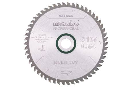 Hoja de sierra "multi cut - professional", 165x20 Z54 DP/DT 5° (628293000) 