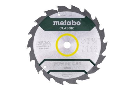 Saw blade "power cut wood - classic", 7.25 x 0.625, Z18 WZ 5° /B (628418000) 