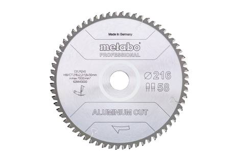 Saw blade "aluminium cut - professional", 216x30 Z58 FZ/TZ 5°neg (628443000)