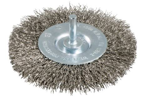 Wheel brush 75x0.3 mm/ 6 mm, stainless steel, crimped (630550000)